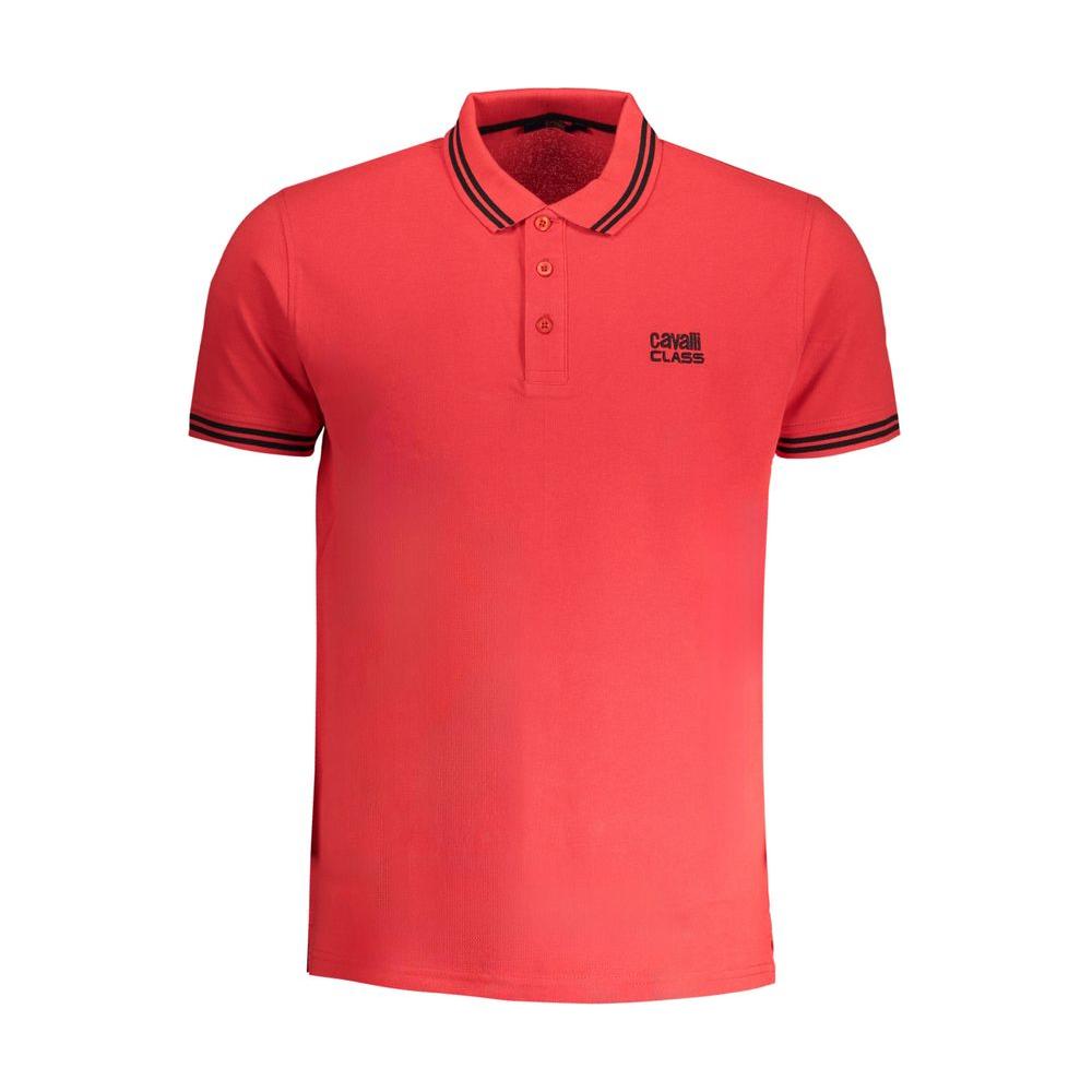Cavalli Class Red Cotton Polo Shirt red-cotton-polo-shirt-21