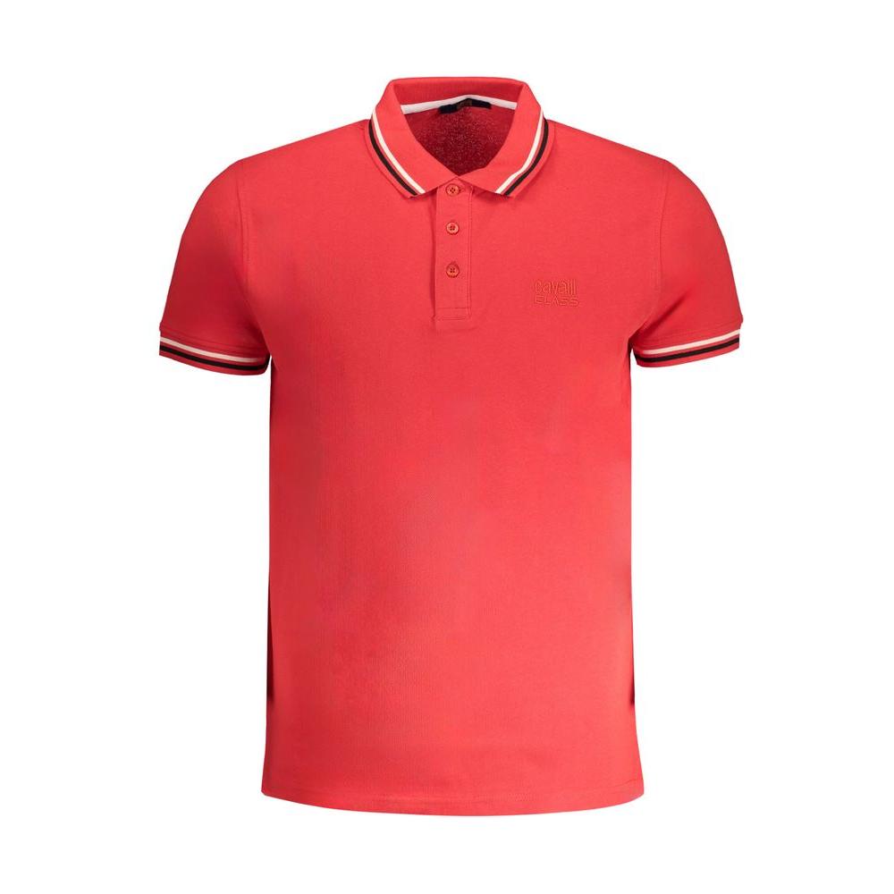 Cavalli Class Red Cotton Polo Shirt red-cotton-polo-shirt-24