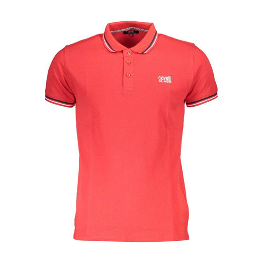 Cavalli Class Red Cotton Polo Shirt red-cotton-polo-shirt-12