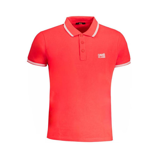 Cavalli Class Red Cotton Polo Shirt red-cotton-polo-shirt-16