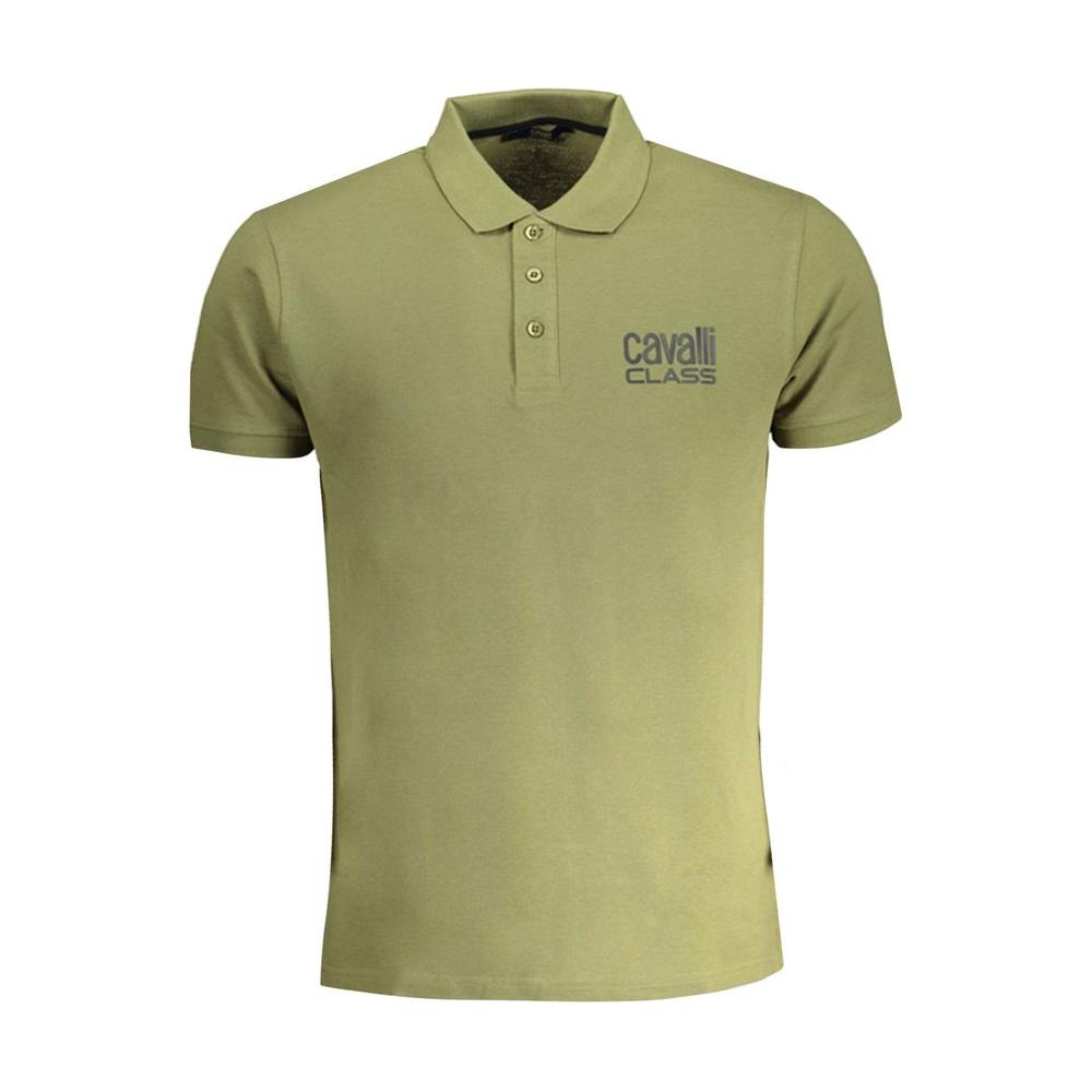 Cavalli Class Green Cotton Polo Shirt green-cotton-polo-shirt-30