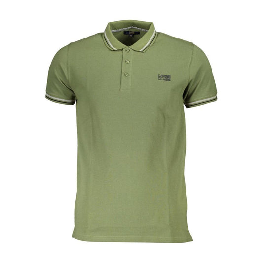 Cavalli Class Green Cotton Polo Shirt green-cotton-polo-shirt-23