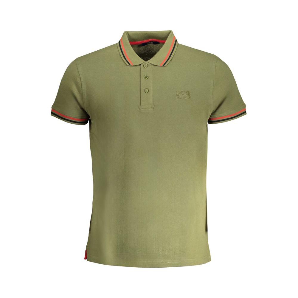 Cavalli Class Green Cotton Polo Shirt green-cotton-polo-shirt-32