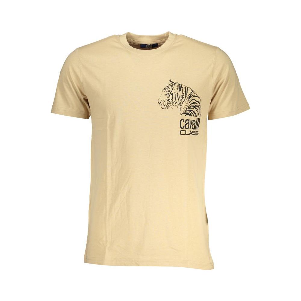 Cavalli Class Beige Cotton T-Shirt beige-cotton-t-shirt-30