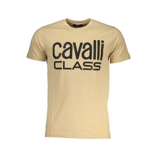 Cavalli Class Beige Cotton T-Shirt beige-cotton-t-shirt-32