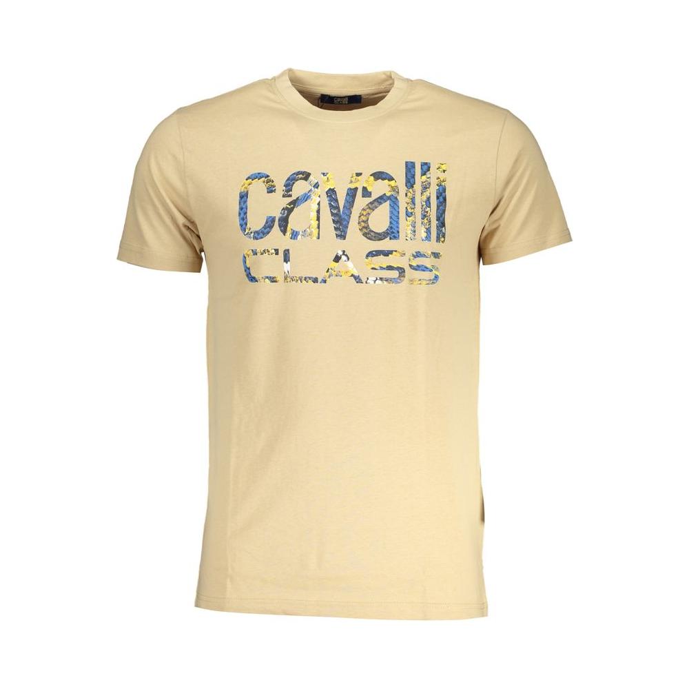 Cavalli Class Beige Cotton T-Shirt beige-cotton-t-shirt-36