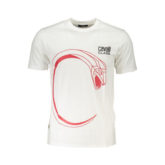 Cavalli Class White Cotton T-Shirt white-cotton-t-shirt-85