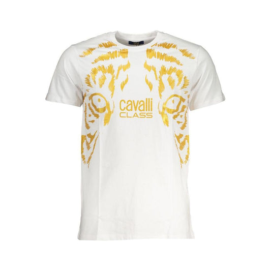 Cavalli Class White Cotton T-Shirt white-cotton-t-shirt-128