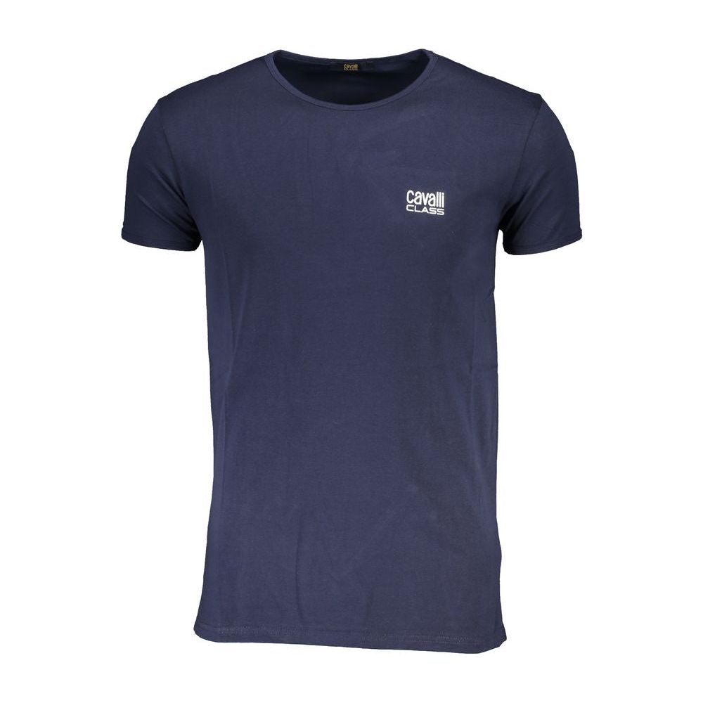 Cavalli Class Blue Cotton T-Shirt blue-cotton-t-shirt-76