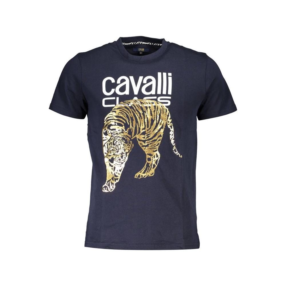 Cavalli Class Blue Cotton T-Shirt blue-cotton-t-shirt-70