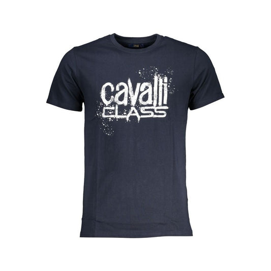 Cavalli Class Blue Cotton T-Shirt blue-cotton-t-shirt-141