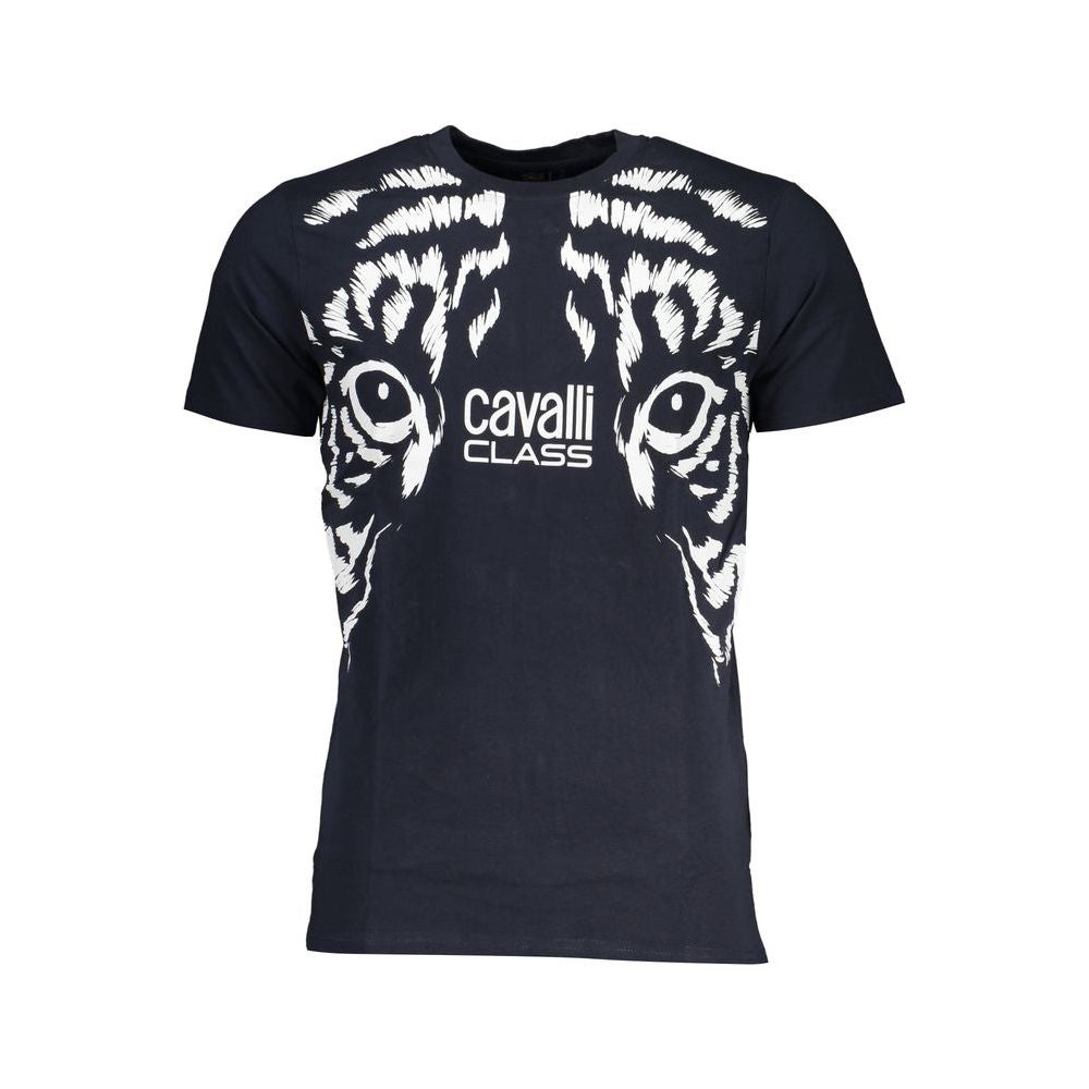Cavalli Class Blue Cotton T-Shirt blue-cotton-t-shirt-142