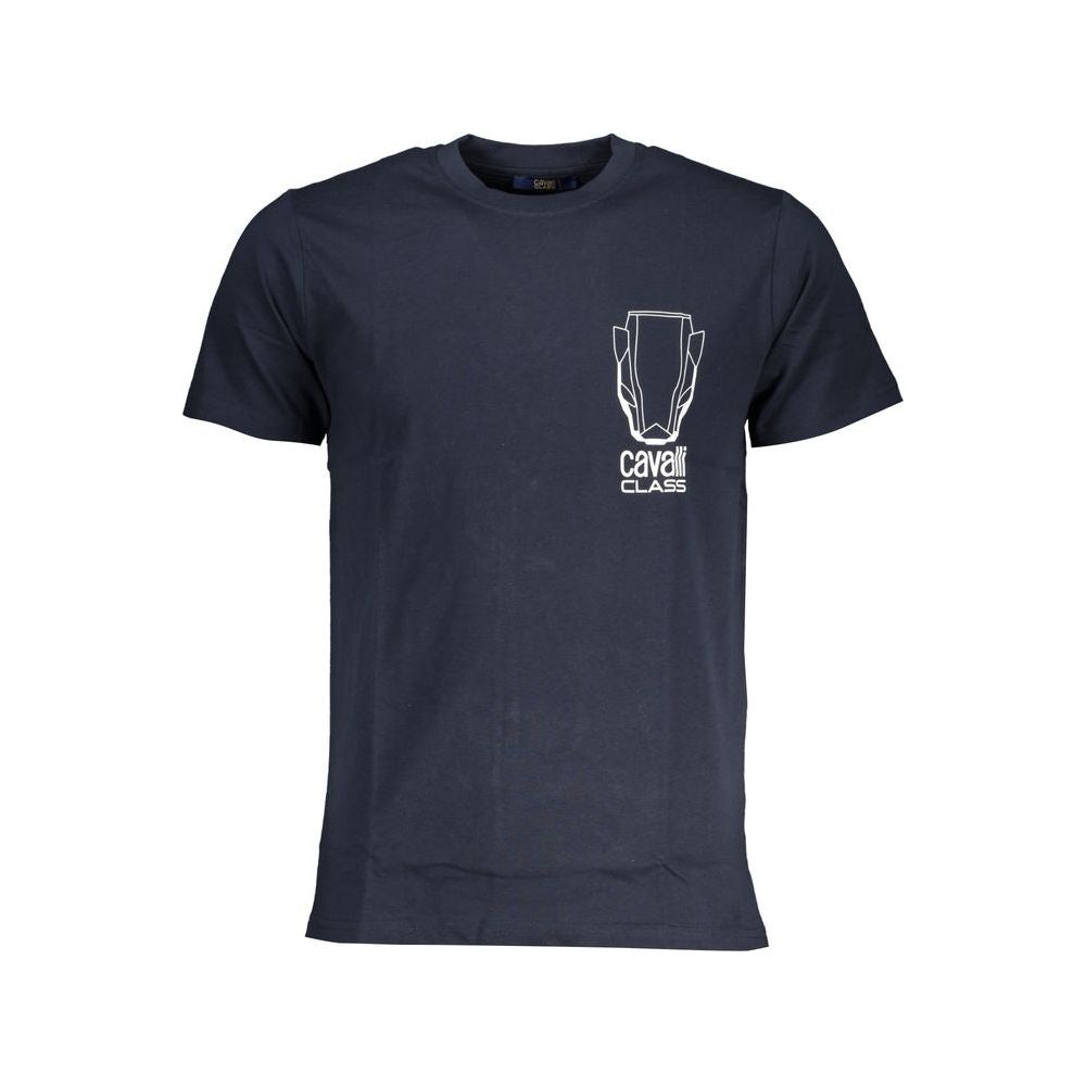 Cavalli Class Blue Cotton T-Shirt blue-cotton-t-shirt-143