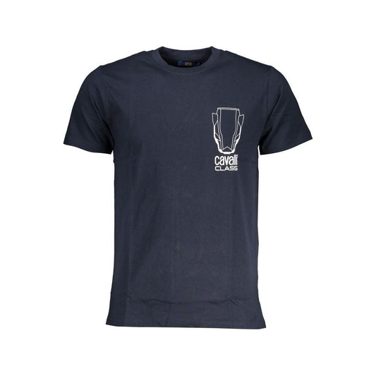 Cavalli Class Blue Cotton T-Shirt blue-cotton-t-shirt-143