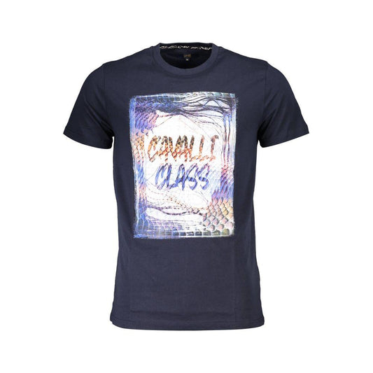 Cavalli Class Blue Cotton T-Shirt blue-cotton-t-shirt-52