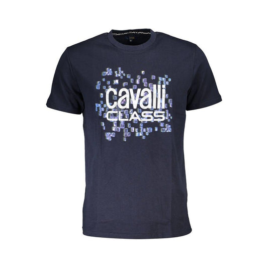 Cavalli Class Blue Cotton T-Shirt blue-cotton-t-shirt-74