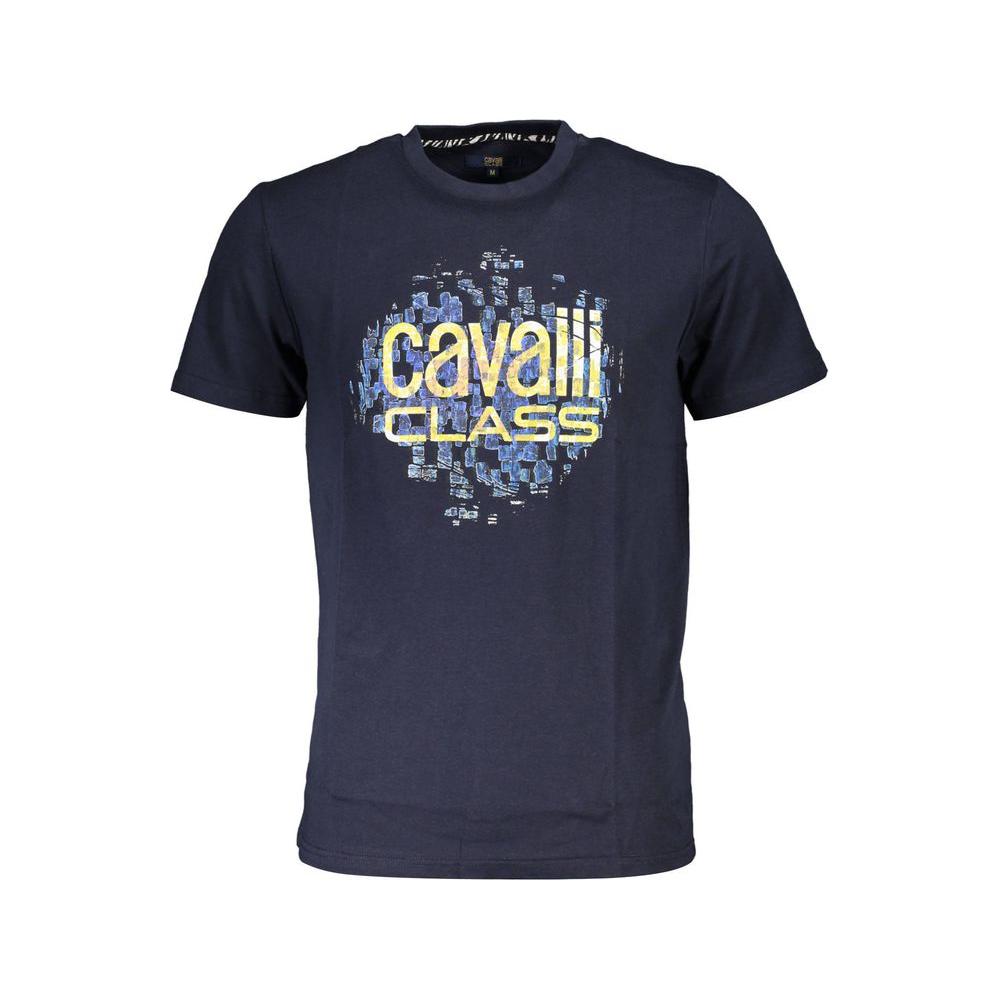 Cavalli Class Blue Cotton T-Shirt blue-cotton-t-shirt-53