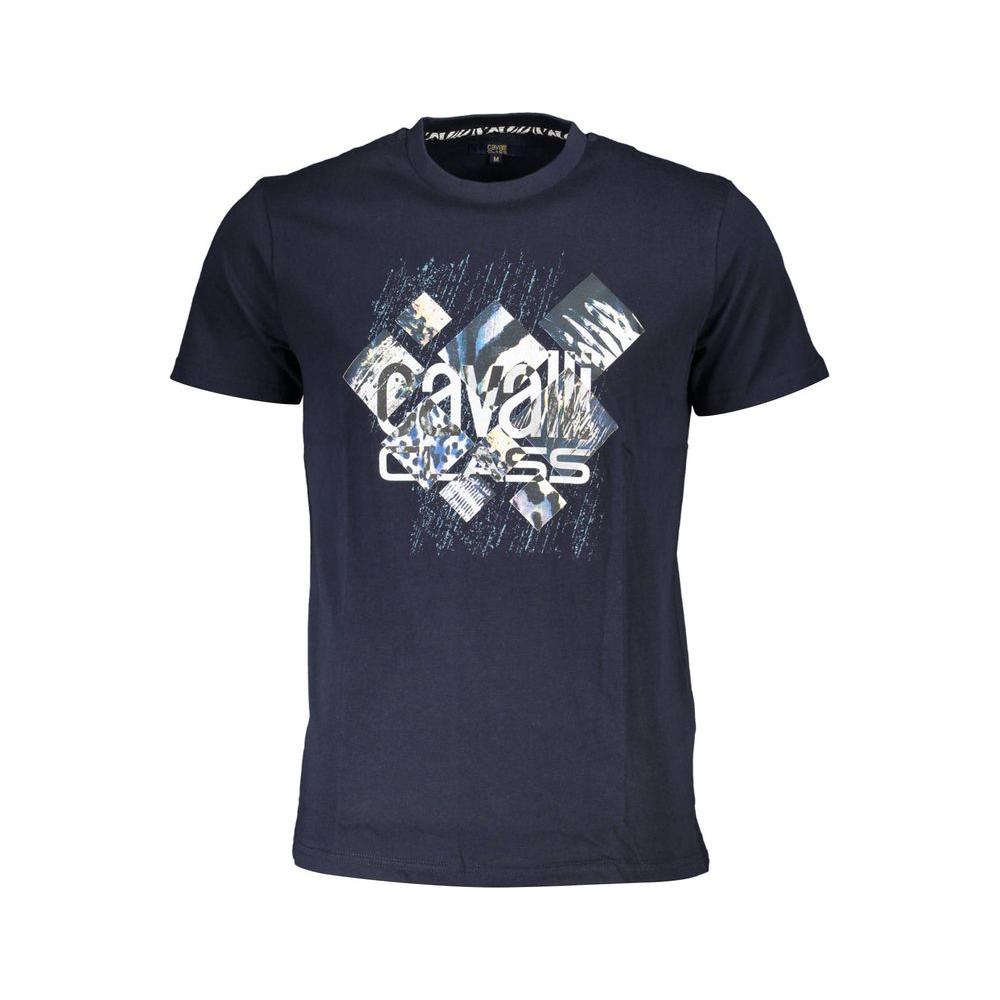 Cavalli Class Blue Cotton T-Shirt blue-cotton-t-shirt-50