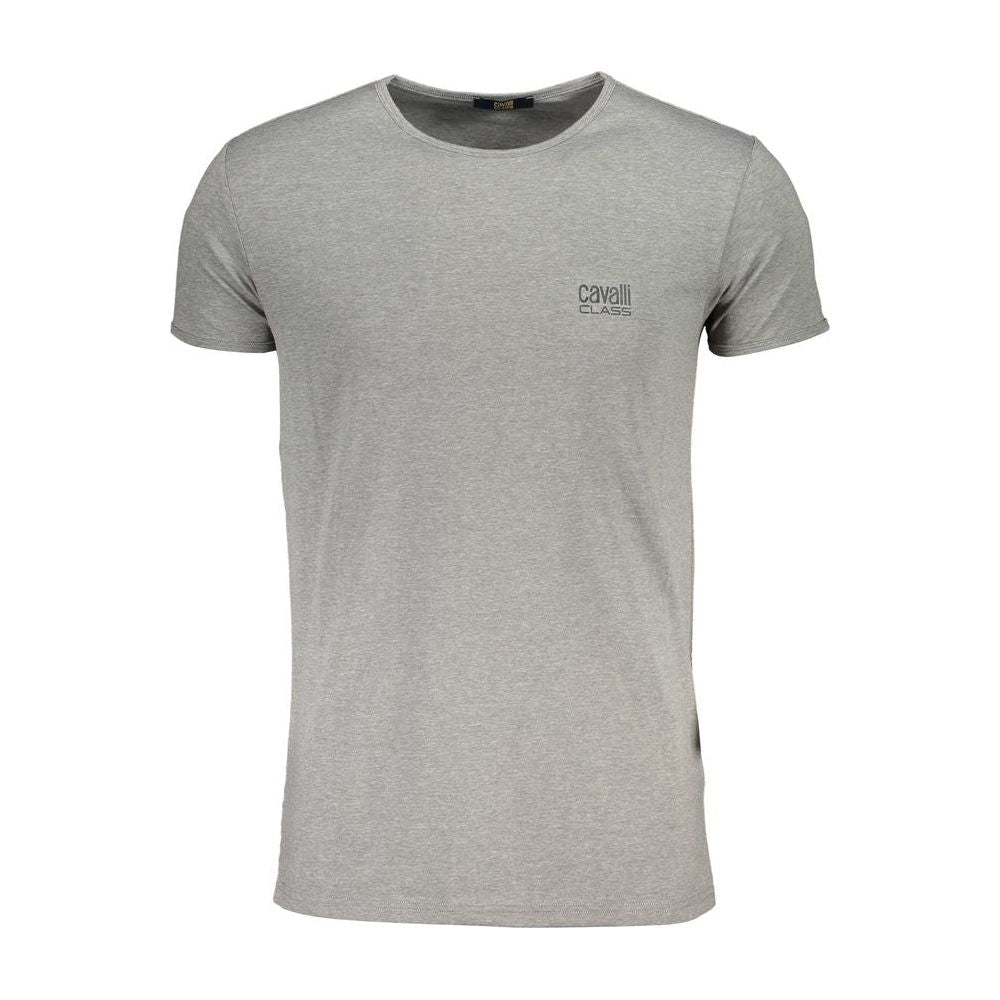 Cavalli Class Gray Cotton T-Shirt gray-cotton-t-shirt-29