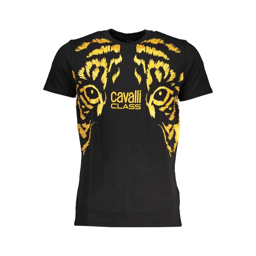 Cavalli Class Black Cotton T-Shirt black-cotton-t-shirt-102