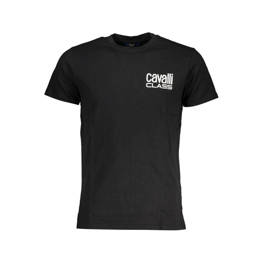 Cavalli Class Black Cotton T-Shirt black-cotton-t-shirt-108