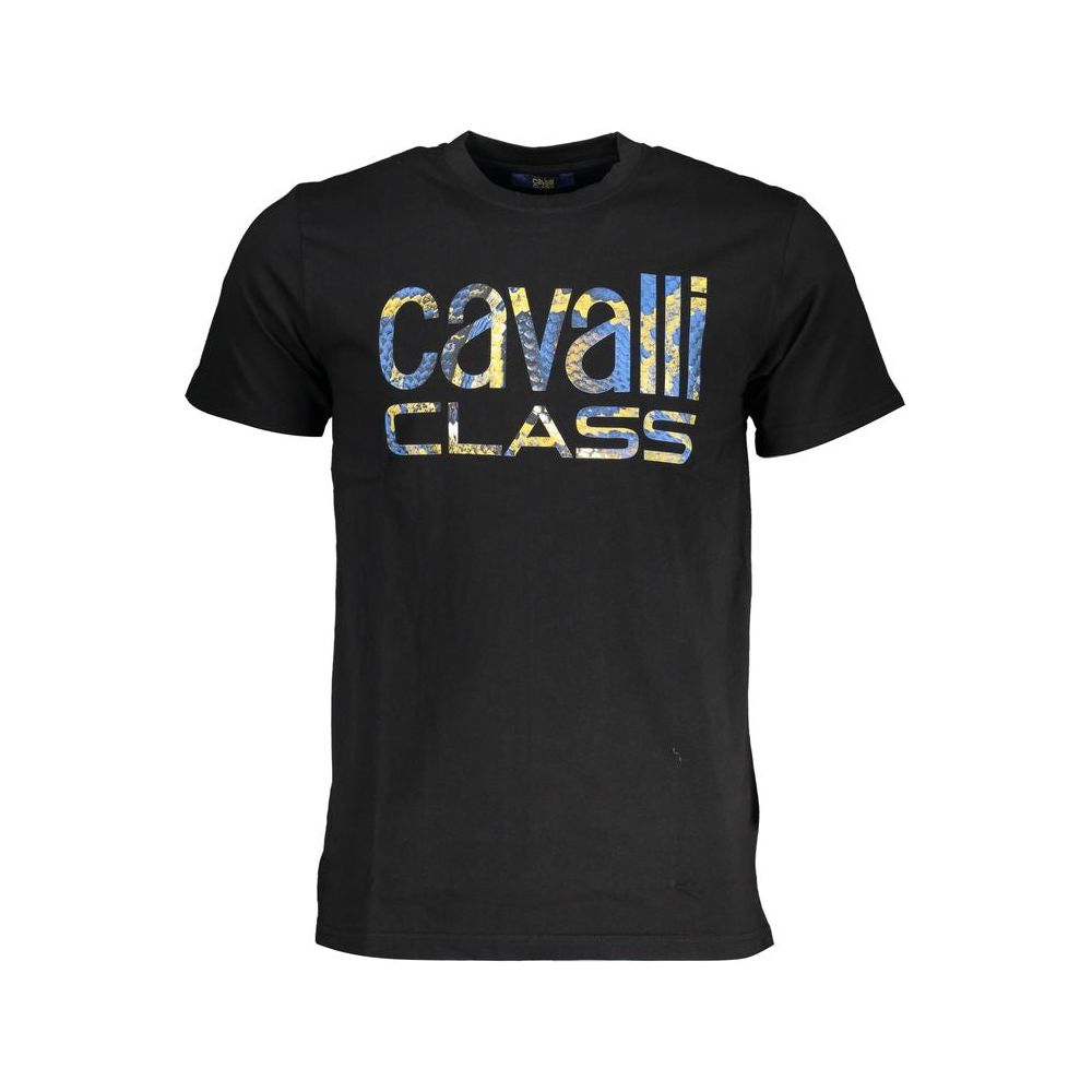 Cavalli Class Black Cotton T-Shirt black-cotton-t-shirt-114