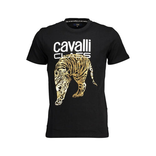 Cavalli Class Black Cotton T-Shirt black-cotton-t-shirt-107