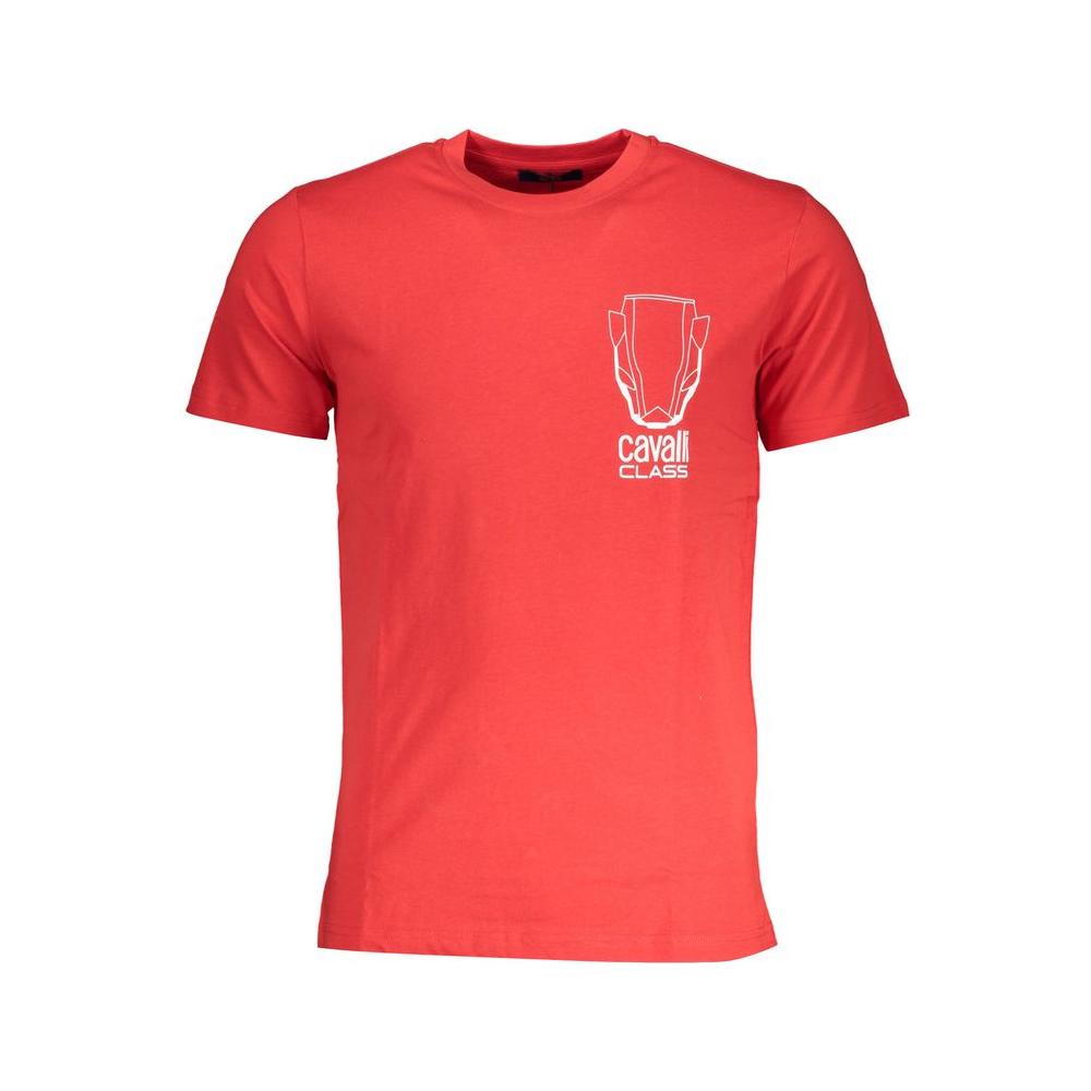 Cavalli Class Red Cotton T-Shirt red-cotton-t-shirt-53