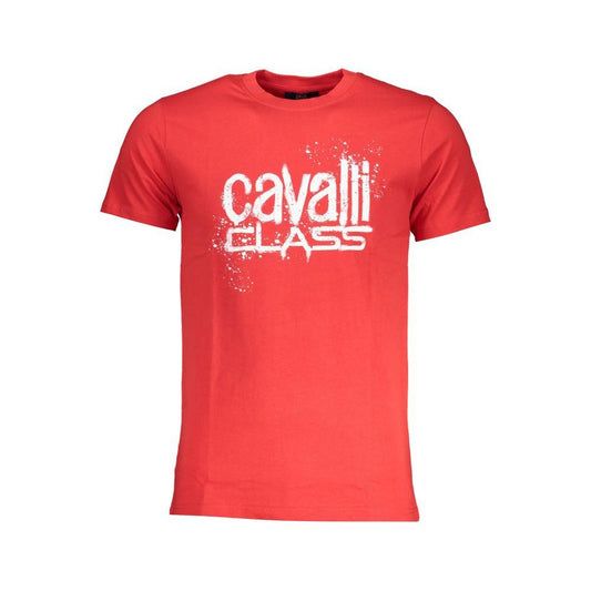 Cavalli Class Red Cotton T-Shirt red-cotton-t-shirt-56