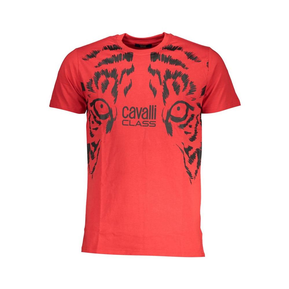 Cavalli Class Red Cotton T-Shirt red-cotton-t-shirt-60