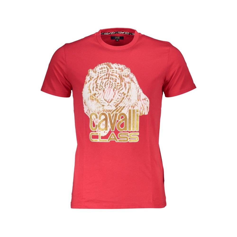 Cavalli Class Red Cotton T-Shirt red-cotton-t-shirt-30