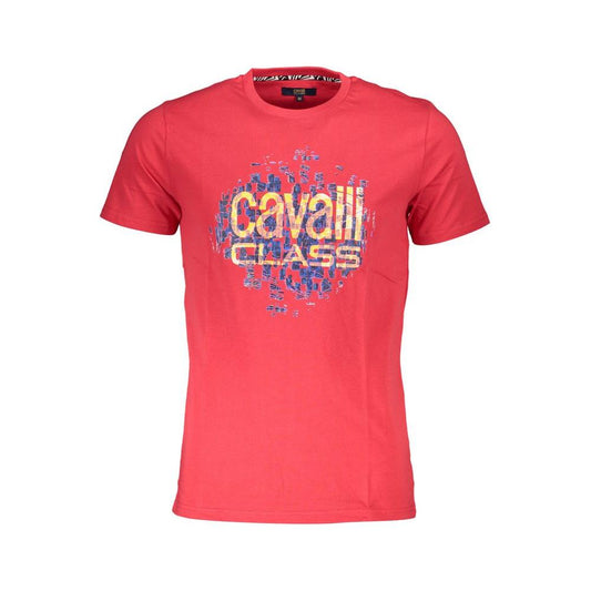 Cavalli Class Red Cotton T-Shirt red-cotton-t-shirt-36