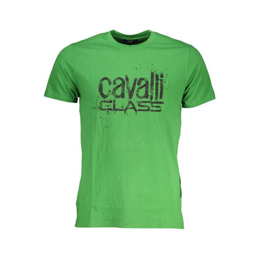 Cavalli Class Green Cotton T-Shirt green-cotton-t-shirt-68