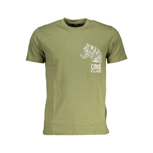 Cavalli Class Green Cotton T-Shirt green-cotton-t-shirt-72