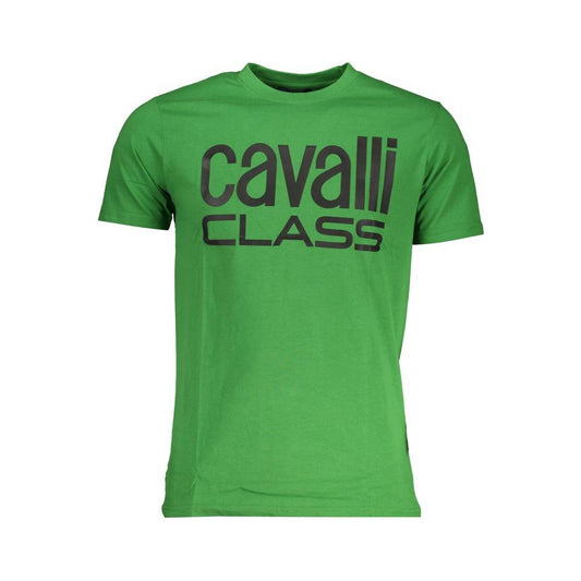 Cavalli Class Green Cotton T-Shirt green-cotton-t-shirt-75