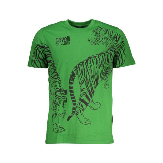 Cavalli Class Green Cotton T-Shirt green-cotton-t-shirt-85