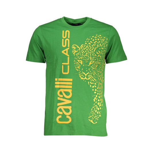 Cavalli Class Green Cotton T-Shirt green-cotton-t-shirt-88