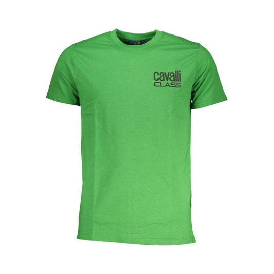Cavalli Class Green Cotton T-Shirt green-cotton-t-shirt-91