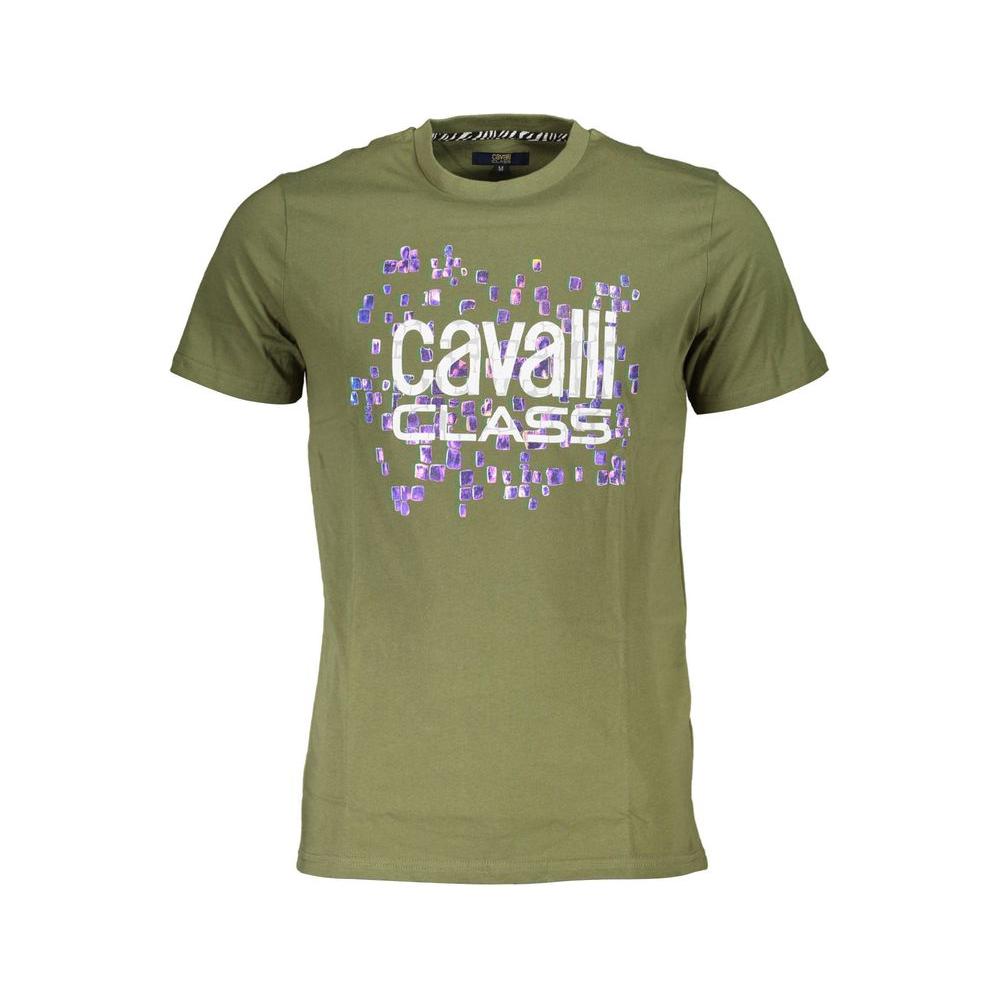Cavalli Class Green Cotton T-Shirt green-cotton-t-shirt-30