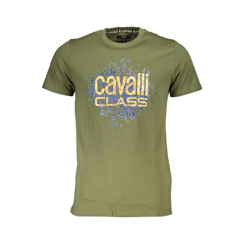 Cavalli Class Green Cotton T-Shirt green-cotton-t-shirt-32