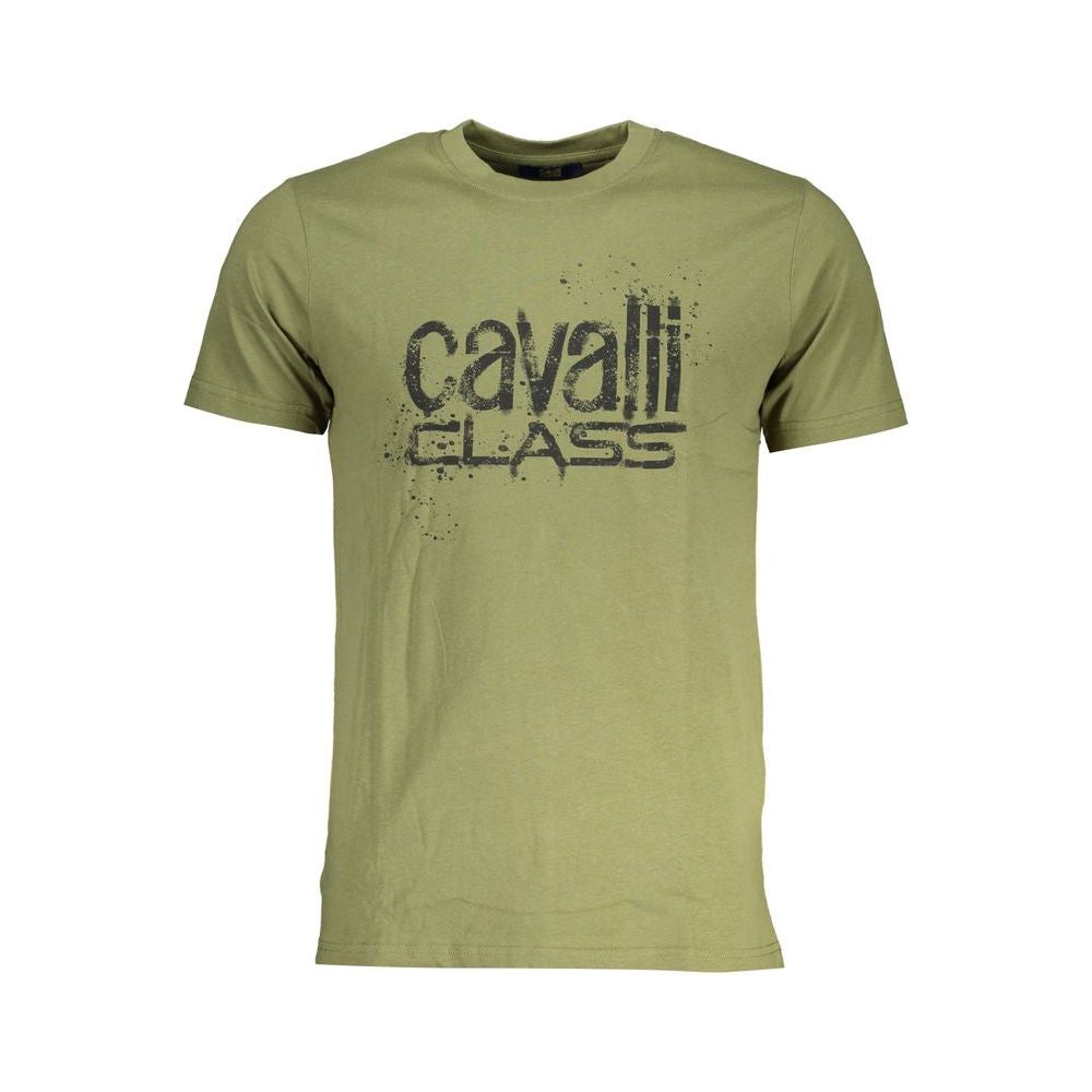 Cavalli Class Green Cotton T-Shirt green-cotton-t-shirt-67