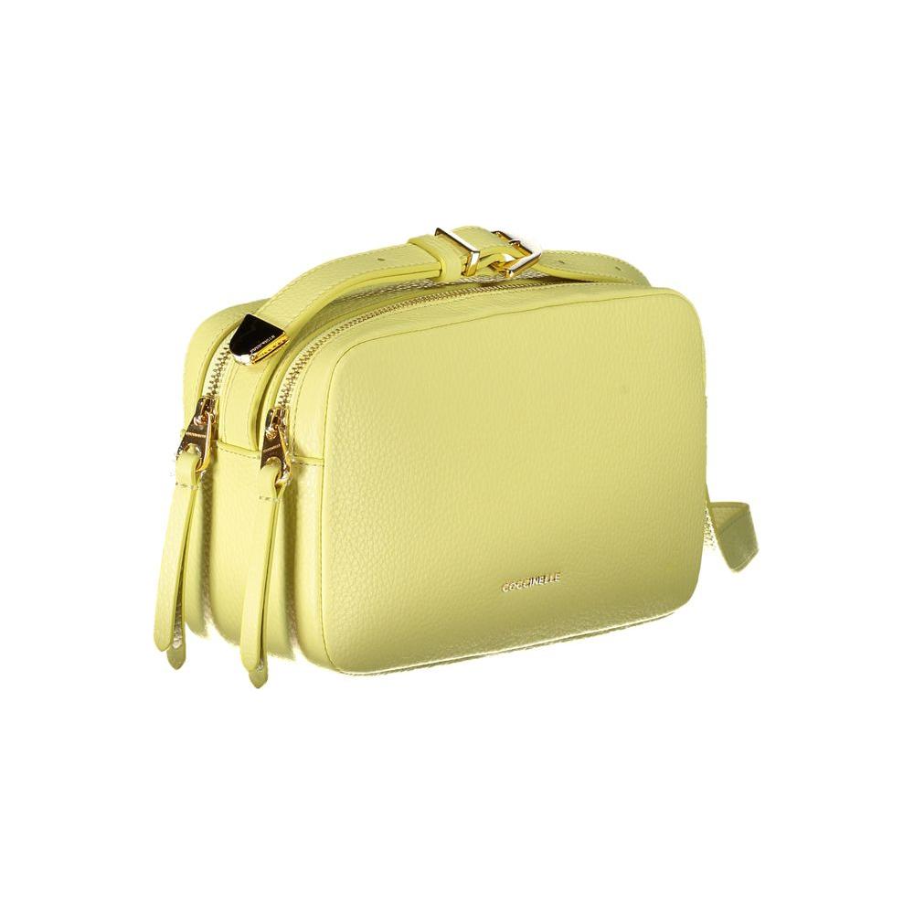 Coccinelle Yellow Leather Handbag yellow-leather-handbag