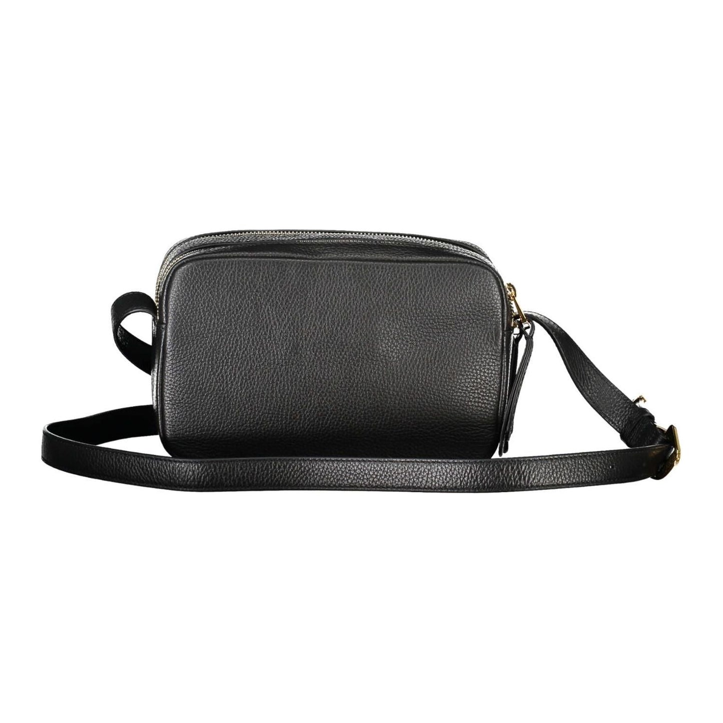 Coccinelle Elegant Black Leather Shoulder Bag with Logo elegant-black-leather-shoulder-bag-with-logo