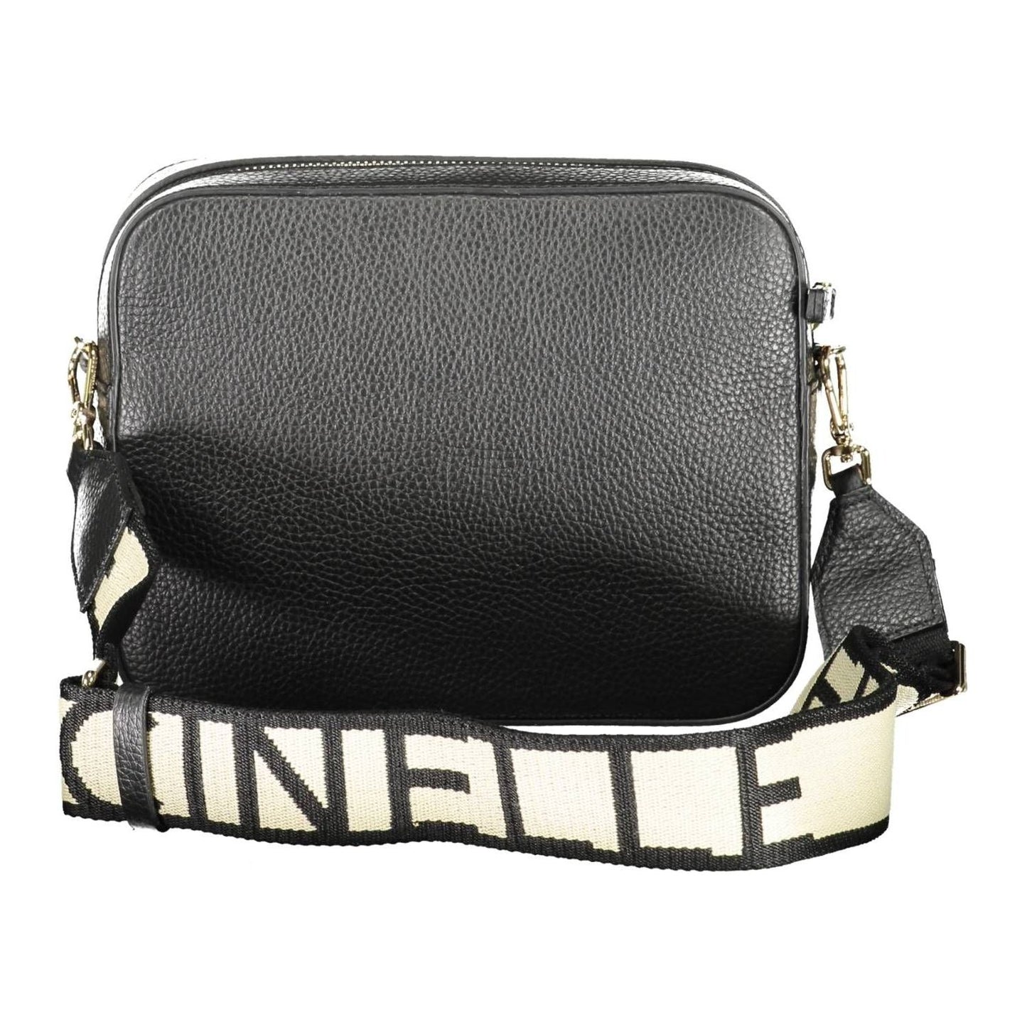 Coccinelle Elegant Black Leather Shoulder Bag with Contrasting Details elegant-black-leather-shoulder-bag-with-contrasting-details