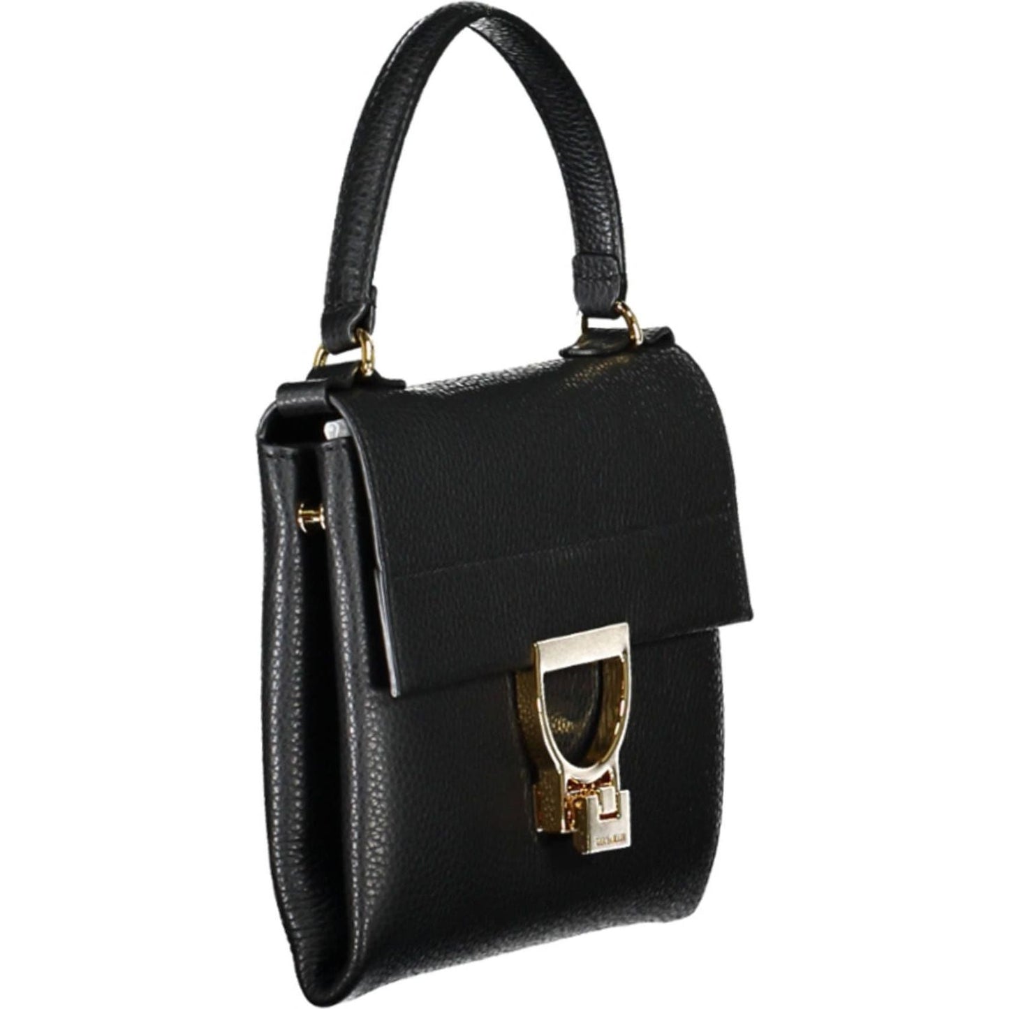 Coccinelle | Chic Black Leather Handbag with Twist Lock| McRichard Designer Brands   