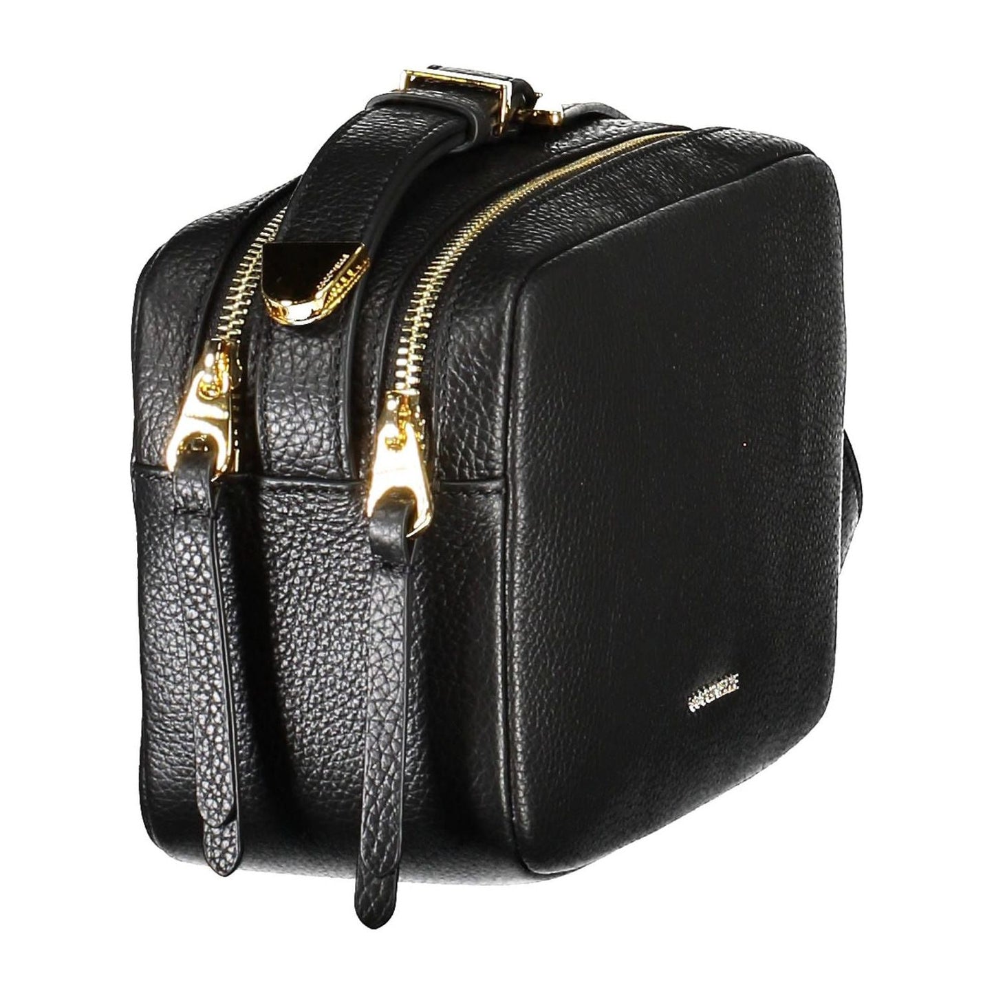 Coccinelle Elegant Black Leather Shoulder Bag with Logo elegant-black-leather-shoulder-bag-with-logo