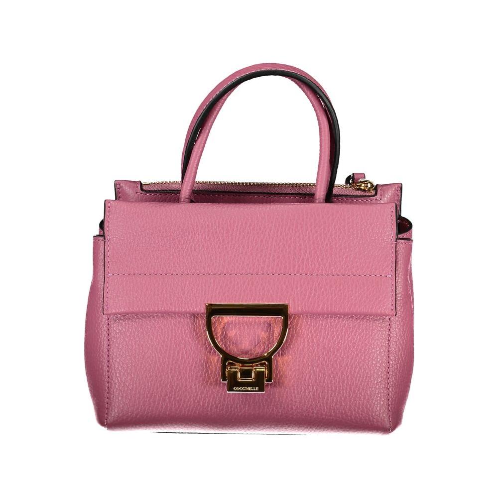Coccinelle Pink Leather Handbag pink-leather-handbag-2