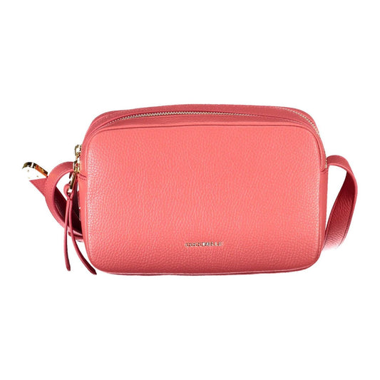 Elegant Pink Leather Shoulder Bag with Logo