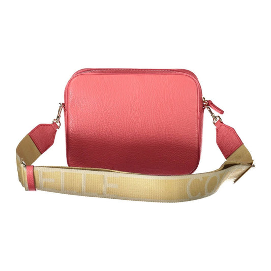 Coccinelle Chic Pink Leather Shoulder Handbag with Logo Accents chic-pink-leather-shoulder-handbag-with-logo-accents