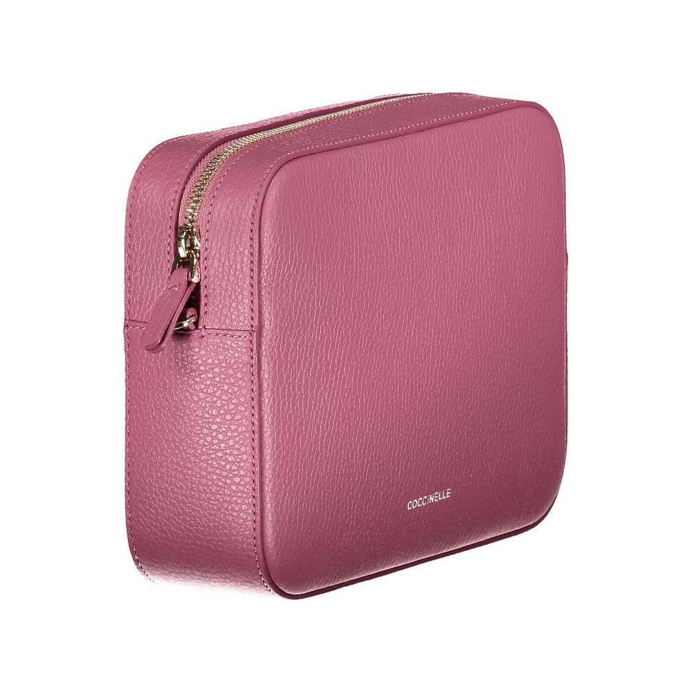 Coccinelle Pink Leather Handbag pink-leather-handbag-1